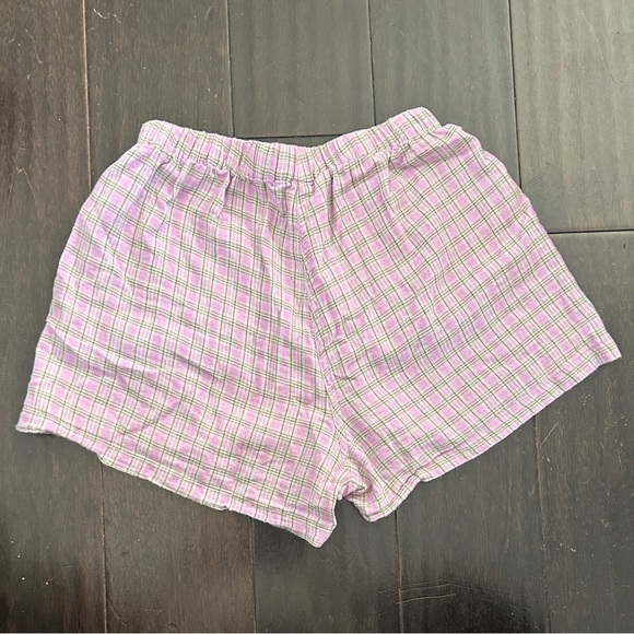 Rare Brandy Melville logan Plaid Athletic Shorts pjs sweatshorts boxer flannel - Picture 3 of 5